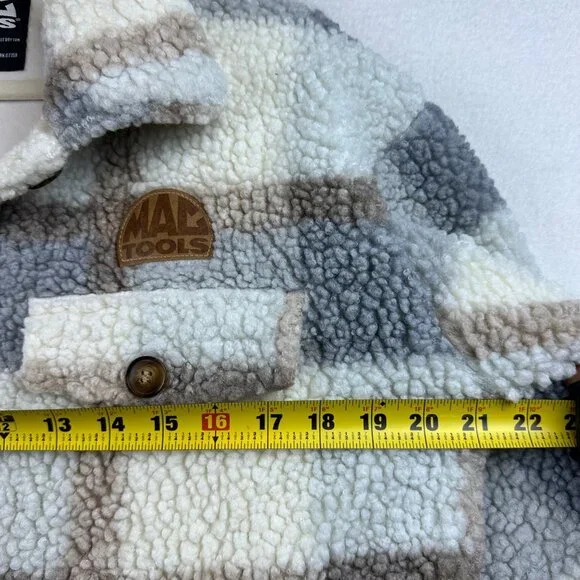 MAC Tools Plaid Sherpa Shacket Mens Medium Workwear Camping Outdoors Cabin - Picture 12 of 15